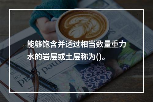 能够饱含并透过相当数量重力水的岩层或土层称为()。