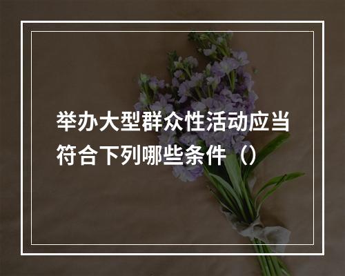 举办大型群众性活动应当符合下列哪些条件（）