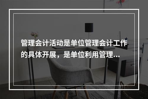 管理会计活动是单位管理会计工作的具体开展，是单位利用管理会计