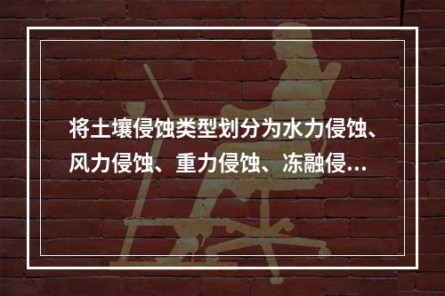 将土壤侵蚀类型划分为水力侵蚀、风力侵蚀、重力侵蚀、冻融侵蚀