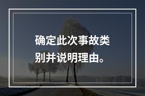 确定此次事故类别并说明理由。