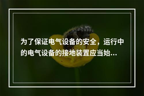 为了保证电气设备的安全，运行中的电气设备的接地装置应当始终保