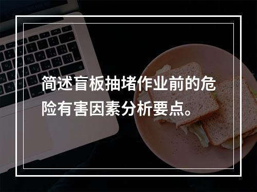 简述盲板抽堵作业前的危险有害因素分析要点。