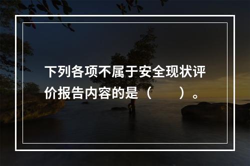 下列各项不属于安全现状评价报告内容的是（　　）。