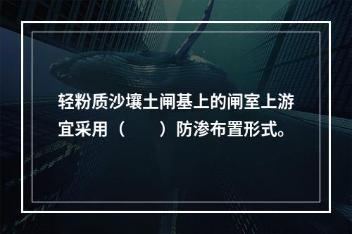 轻粉质沙壤土闸基上的闸室上游宜采用（　　）防渗布置形式。