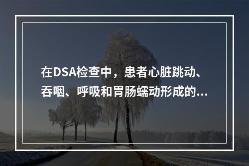 在DSA检查中，患者心脏跳动、吞咽、呼吸和胃肠蠕动形成的伪影