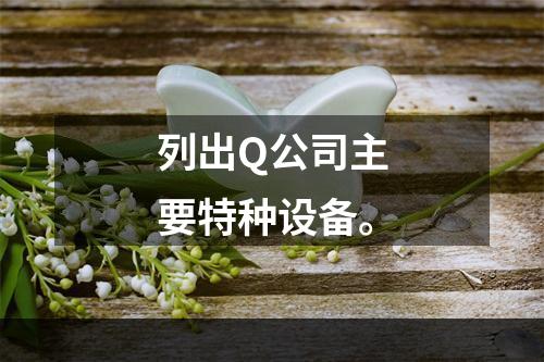 列出Q公司主要特种设备。