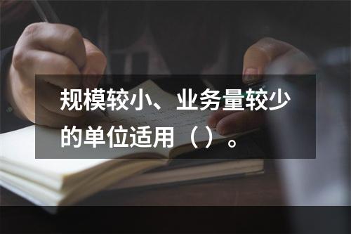 规模较小、业务量较少的单位适用（ ）。