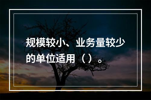 规模较小、业务量较少的单位适用（ ）。