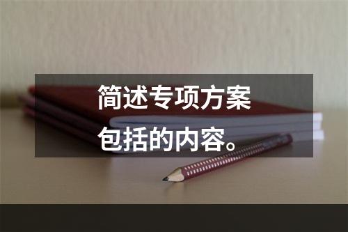 简述专项方案包括的内容。