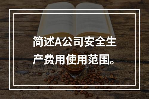 简述A公司安全生产费用使用范围。