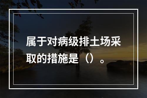 属于对病级排土场采取的措施是（）。