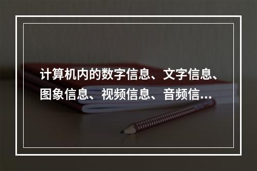 计算机内的数字信息、文字信息、图象信息、视频信息、音频信息等