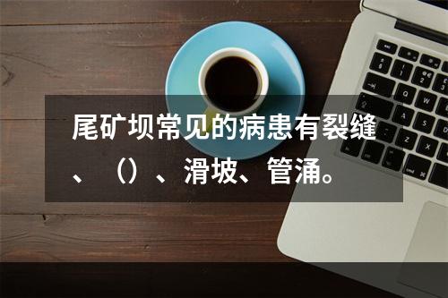 尾矿坝常见的病患有裂缝、（）、滑坡、管涌。