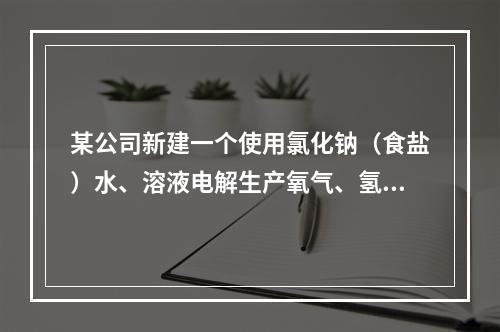 某公司新建一个使用氯化钠（食盐）水、溶液电解生产氧气、氢氧化