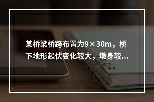 某桥梁桥跨布置为9×30m，桥下地形起伏变化较大，墩身较高，