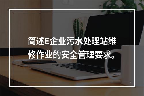 简述E企业污水处理站维修作业的安全管理要求。