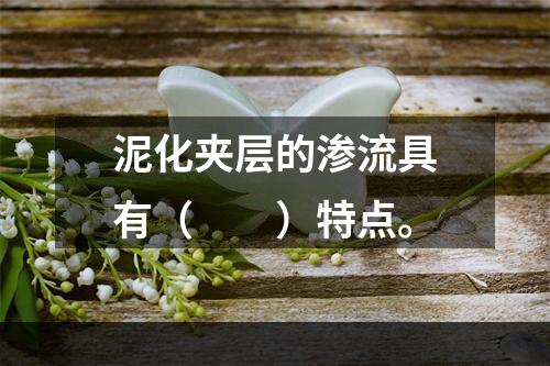 泥化夹层的渗流具有（　　）特点。