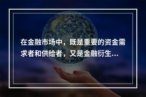 在金融市场中，既是重要的资金需求者和供给者，又是金融衍生品市