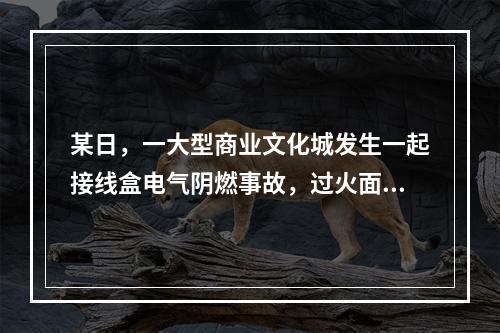 某日，一大型商业文化城发生一起接线盒电气阴燃事故，过火面积0