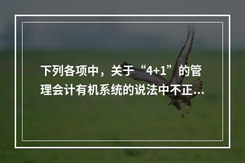 下列各项中，关于“4+1”的管理会计有机系统的说法中不正确的