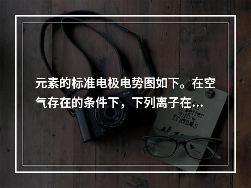 元素的标准电极电势图如下。在空气存在的条件下，下列离子在水溶