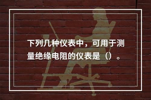 下列几种仪表中，可用于测量绝缘电阻的仪表是（）。