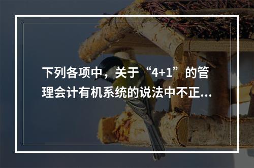 下列各项中，关于“4+1”的管理会计有机系统的说法中不正确的