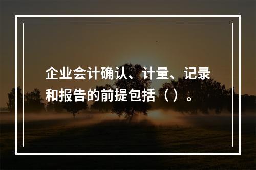 企业会计确认、计量、记录和报告的前提包括（ ）。