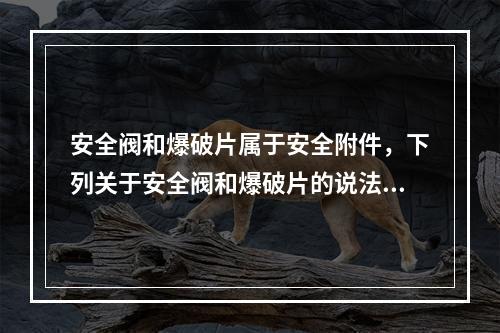 安全阀和爆破片属于安全附件，下列关于安全阀和爆破片的说法中，