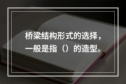 桥梁结构形式的选择，一般是指（）的造型。