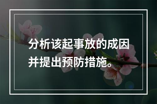 分析该起事放的成因并提出预防措施。