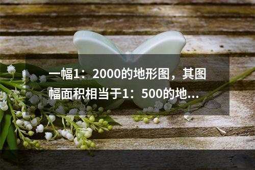 一幅1：2000的地形图，其图幅面积相当于1：500的地形图