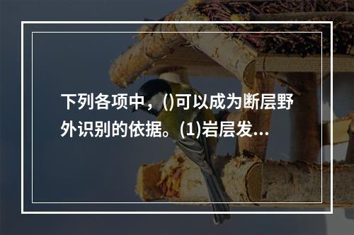 下列各项中，()可以成为断层野外识别的依据。(1)岩层发生重