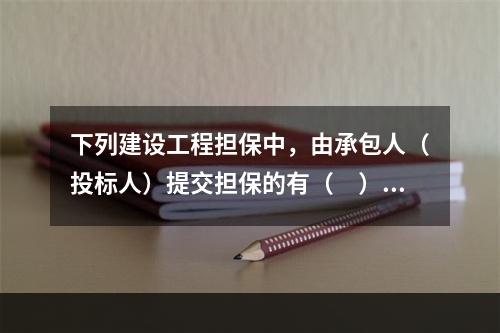 下列建设工程担保中，由承包人（投标人）提交担保的有（　）。