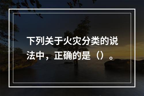 下列关于火灾分类的说法中，正确的是（）。