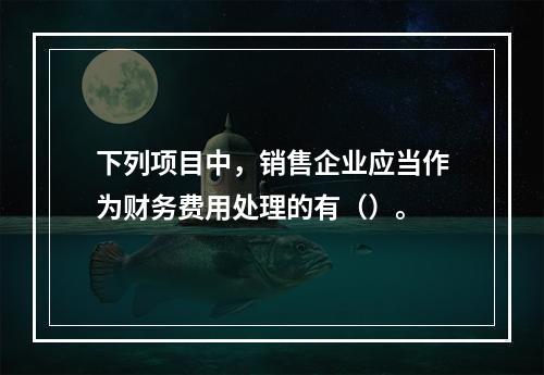 下列项目中，销售企业应当作为财务费用处理的有（）。