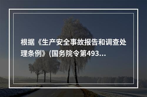 根据《生产安全事故报告和调查处理条例》(国务院令第493号)