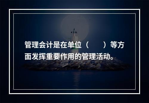 管理会计是在单位（　　）等方面发挥重要作用的管理活动。