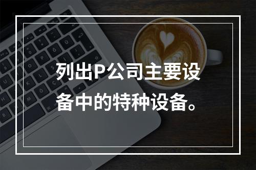 列出P公司主要设备中的特种设备。