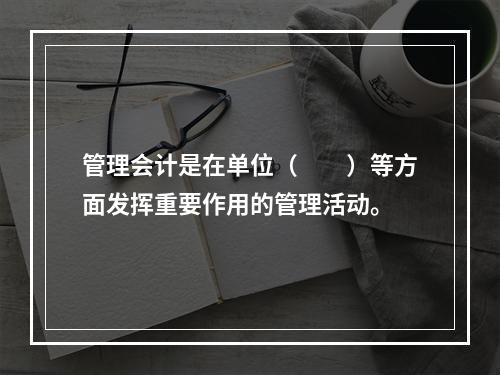 管理会计是在单位（　　）等方面发挥重要作用的管理活动。