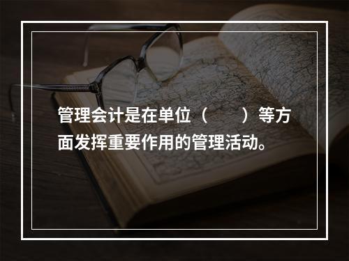 管理会计是在单位（　　）等方面发挥重要作用的管理活动。