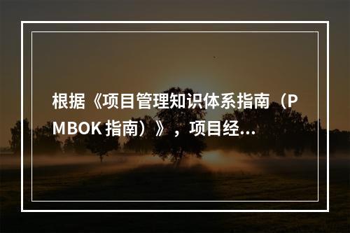 根据《项目管理知识体系指南（PMBOK 指南）》，项目经理应