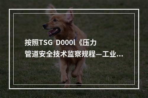 按照TSG  D000l《压力管道安全技术监察规程—工业管道