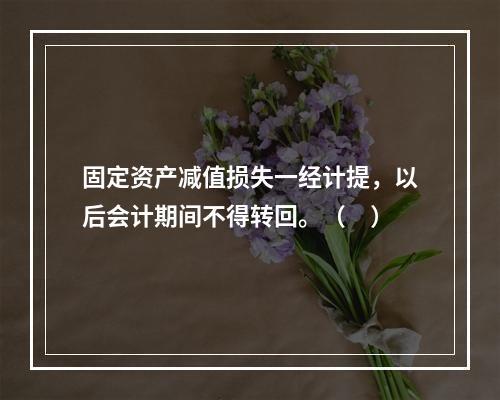 固定资产减值损失一经计提，以后会计期间不得转回。（　）