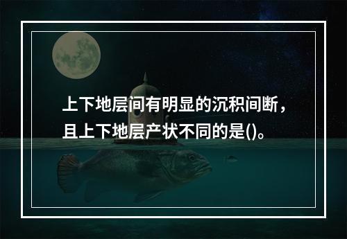 上下地层间有明显的沉积间断，且上下地层产状不同的是()。