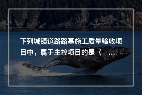 下列城镇道路路基施工质量验收项目中，属于主控项目的是（　　）