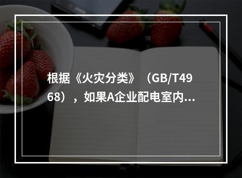 根据《火灾分类》（GB/T4968），如果A企业配电室内的配