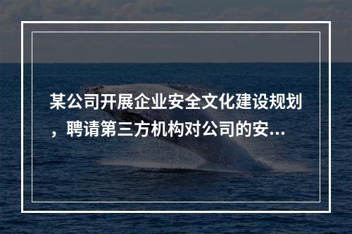 某公司开展企业安全文化建设规划，聘请第三方机构对公司的安全生