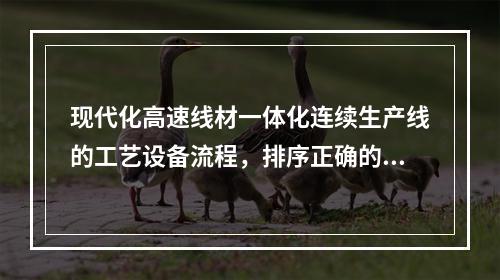 现代化高速线材一体化连续生产线的工艺设备流程，排序正确的是（